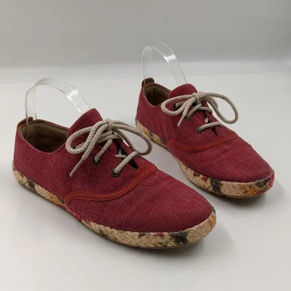 TIMBERLAND Casco Bay Red Lace Up Espadrilles RareTrainers Sz 8W