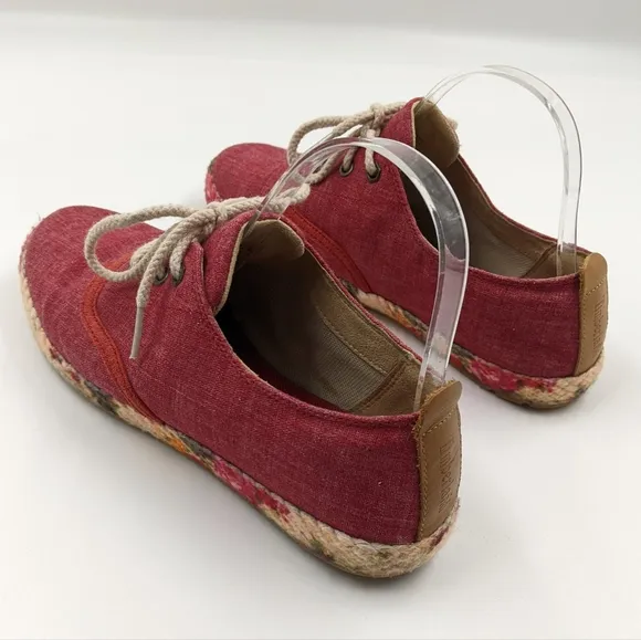 TIMBERLAND Casco Bay Red Lace Up Espadrilles RareTrainers Sz 8W