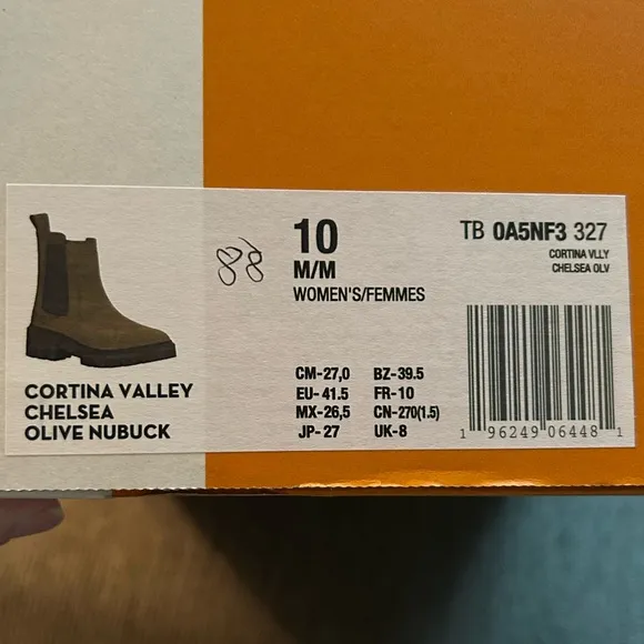 Timberland Cortina Valley Chelsea Woman’s Boots Olive Nubuck Size 10 New in Box