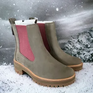 Timberland Courmayeur Valley Chelsea Boots, Olive Nubuck, Size 7.5 New in Box
