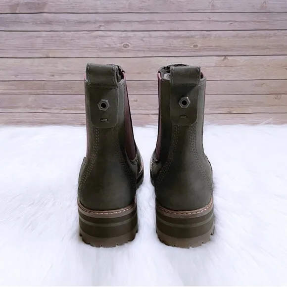 Timberland Courmayeur Valley Chelsea Boots, Olive Nubuck, Size 7.5 New in Box