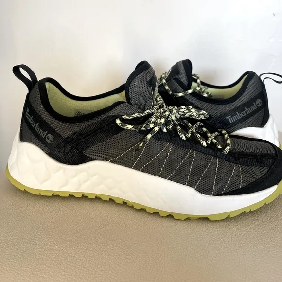 Timberland Men Low Top Hiking Sneaker Solar Wave Low Dark Green Mesh Size 8.5