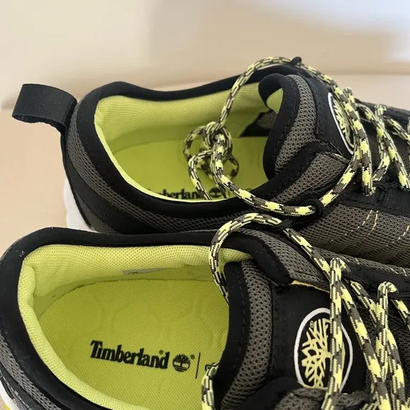 Timberland Men Low Top Hiking Sneaker Solar Wave Low Dark Green Mesh Size 8.5