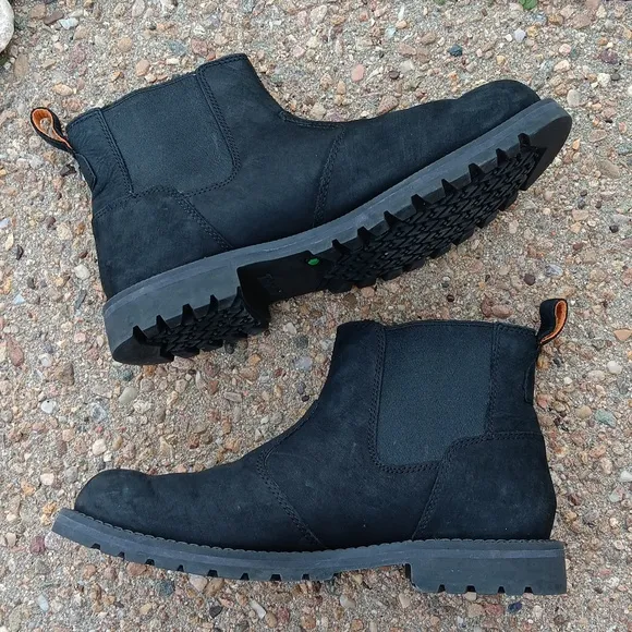 Timberland Redwood Falls black leather Chelsea ankle boots mens sz 9
