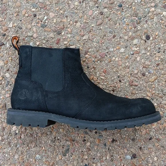 Timberland Redwood Falls black leather Chelsea ankle boots mens sz 9