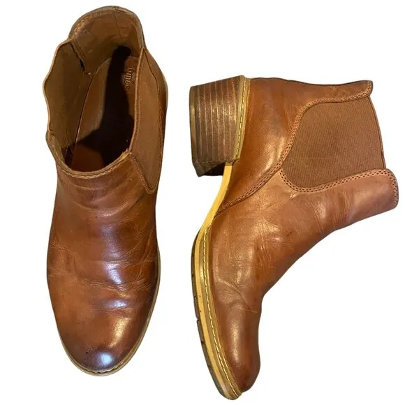 Timberland Sutherlin Bay Low Leather Chelsea Boots A2EFF Sz 7.5M Brown #341B