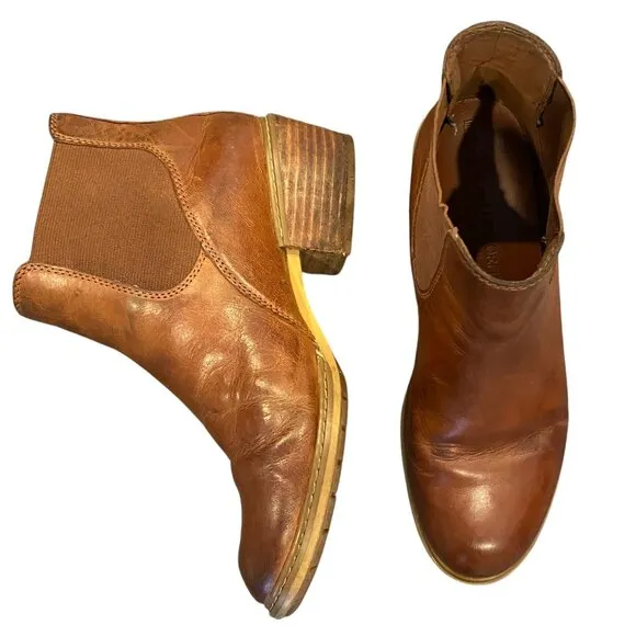 Timberland Sutherlin Bay Low Leather Chelsea Boots A2EFF Sz 7.5M Brown #341B