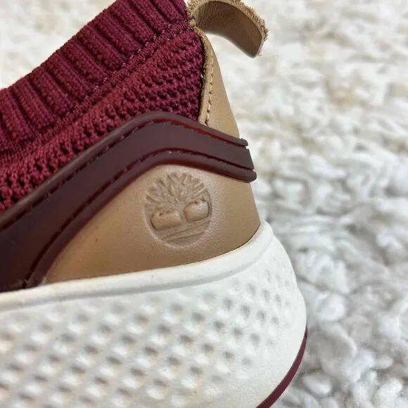 Timberland Women Flyroam Sneakers Low-Top Lace-Up Burgundy Size US 8