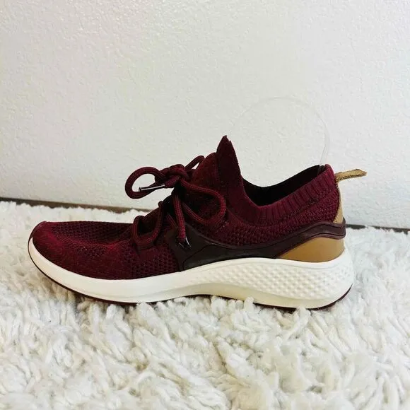 Timberland Women Flyroam Sneakers Low-Top Lace-Up Burgundy Size US 8