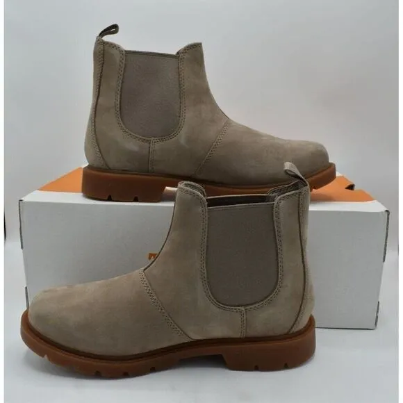 Timberland Womens Size 8.5 Linden Woods Taupe Gray Nubuck Chelsea Boots Shoes