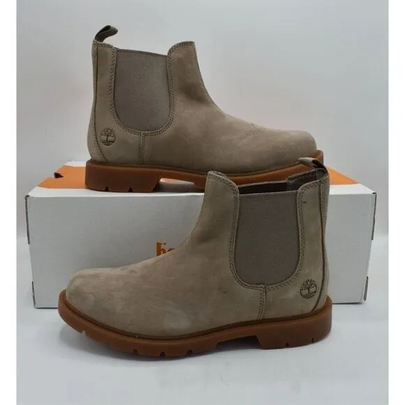 Timberland Womens Size 8.5 Linden Woods Taupe Gray Nubuck Chelsea Boots Shoes