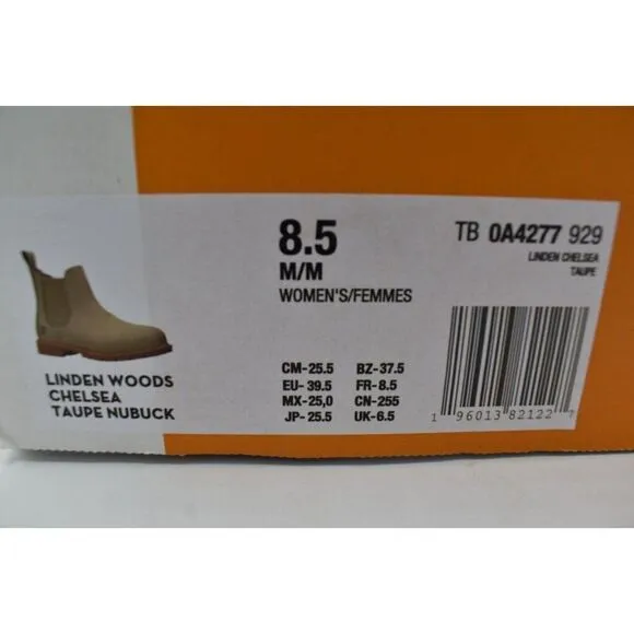 Timberland Womens Size 8.5 Linden Woods Taupe Gray Nubuck Chelsea Boots Shoes