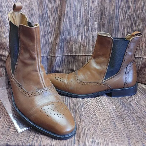 Timothy Allen Custom Spanish Light Brown Chelsea Boots Men's Size 40 (7)