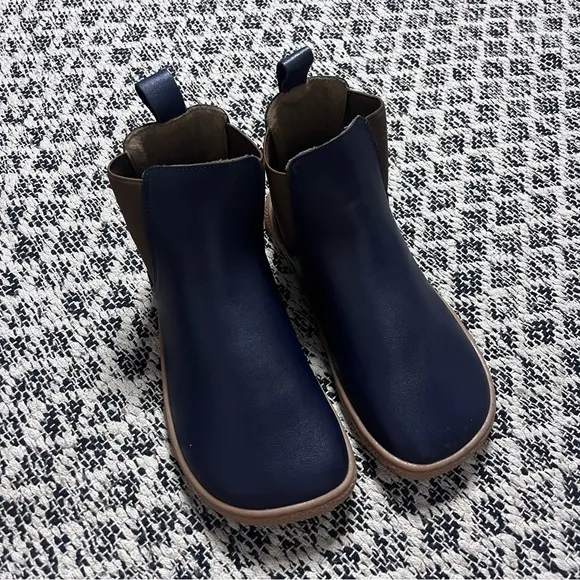 Tipsietoes Chelsea Barefoot Genuine Leather Boots in Navy Blue EU 39