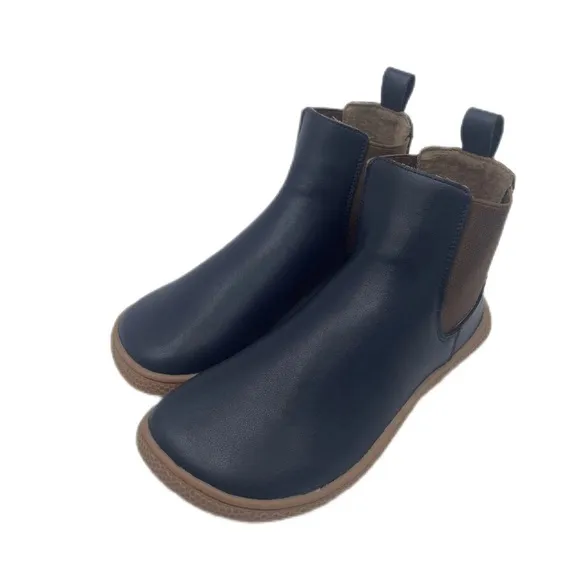 Tipsietoes Chelsea Barefoot Genuine Leather Boots in Navy Blue EU 39