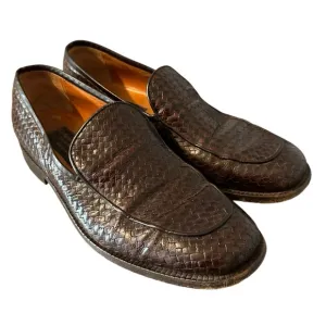 To Boot New York Adam Derrick Brown Woven Leather Loafers N204 Men's 10.5 Italy
