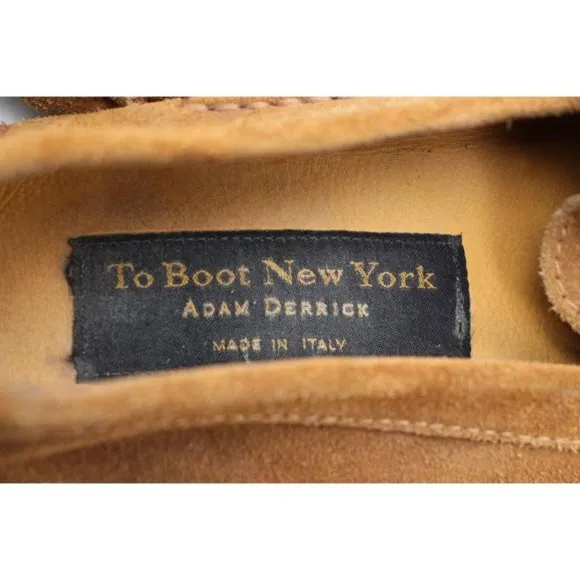 To Boot New York Adam Derrick  Men's 8 Brown Suede Driving Loafers Made in Italy