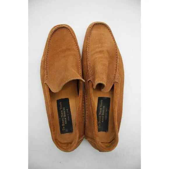 To Boot New York Adam Derrick  Men's 8 Brown Suede Driving Loafers Made in Italy