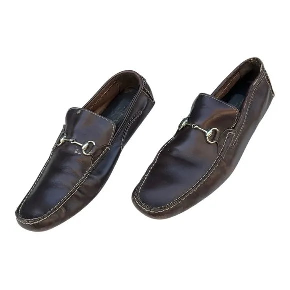TO BOOT NEW YORK Hilton Brown Leather Horsebit Driving Loafers Sz 12 Shoes