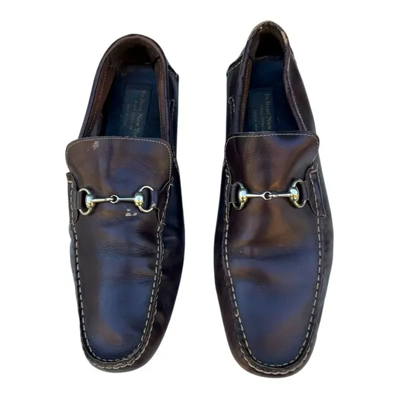 TO BOOT NEW YORK Hilton Brown Leather Horsebit Driving Loafers Sz 12 Shoes