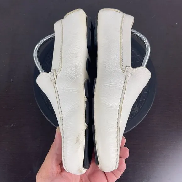 To Boot New York Penny Driving Moc Loafers Shoes White Leather Mens Size 9.5