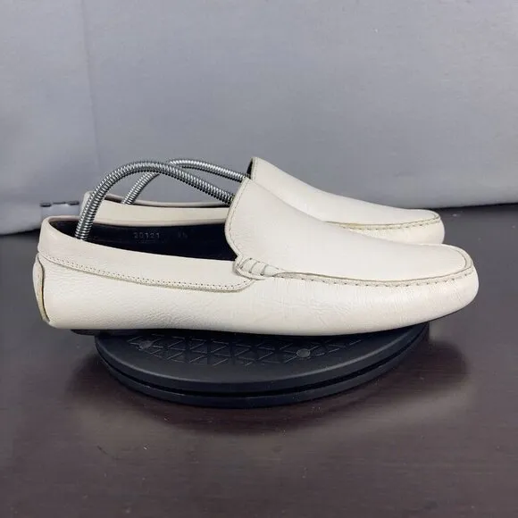 To Boot New York Penny Driving Moc Loafers Shoes White Leather Mens Size 9.5