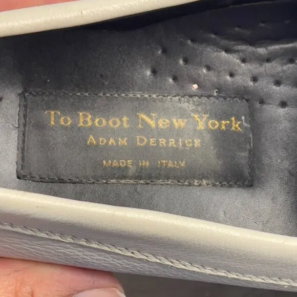 To Boot New York Penny Driving Moc Loafers Shoes White Leather Mens Size 9.5