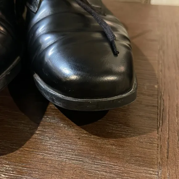 Tod’s Black Leather Lace Up Flats, 38.5 (US 8.5)