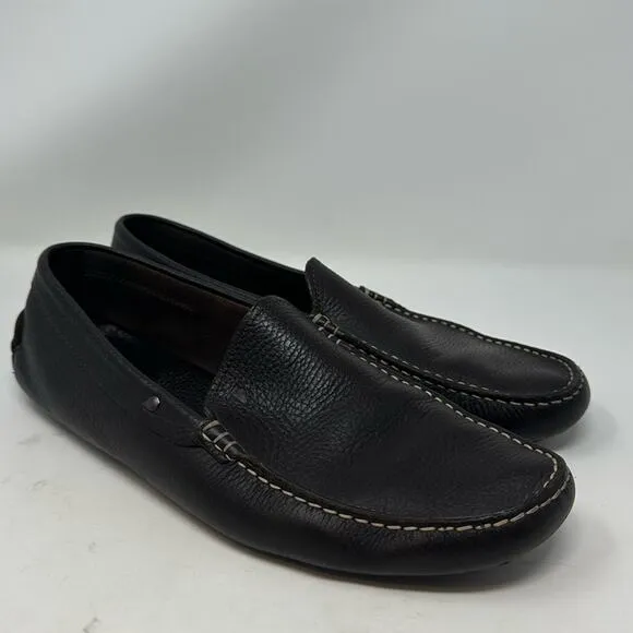 TODS Brown Pebble Leather Driving Loafers Mens Sz 10 Casual Work Office Slip On