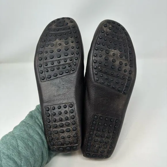 TODS Brown Pebble Leather Driving Loafers Mens Sz 10 Casual Work Office Slip On
