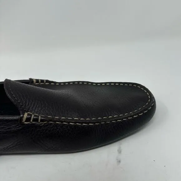 TODS Brown Pebble Leather Driving Loafers Mens Sz 10 Casual Work Office Slip On