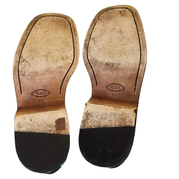 TOD'S Driving Shoes Brown Suede Leather Men’s size 9.5 Loafers Square Toe