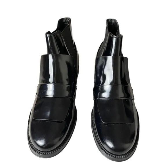 TOD’S Glossy Patent Leather Chelsea Boots 38.5