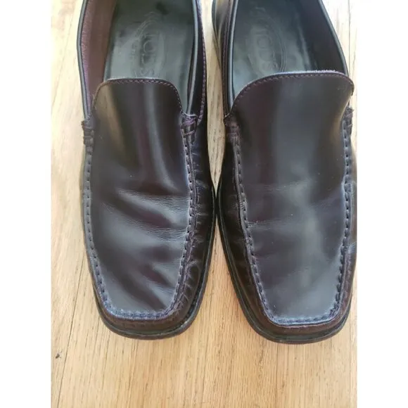 Tod's gomino driving shoes Loafers  Brown Leather Pre Owned UK 8 US 9.5