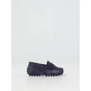 Tod's Gommino Kids Suede Loafers Blue Footwear