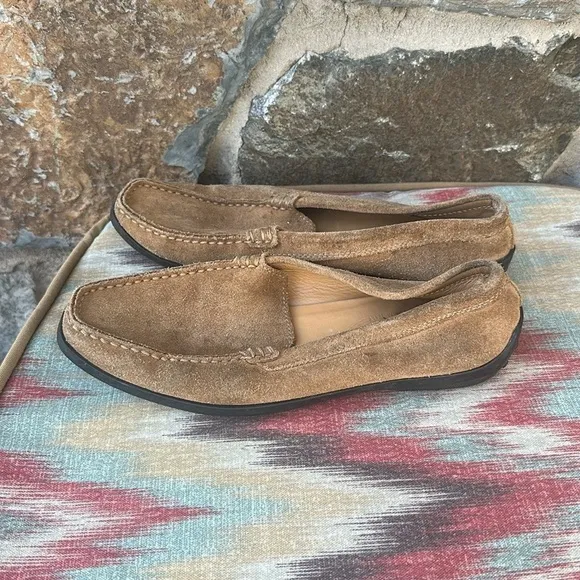 Tod's Gommino Tan suede Leather Driving Loafers Size 7.5