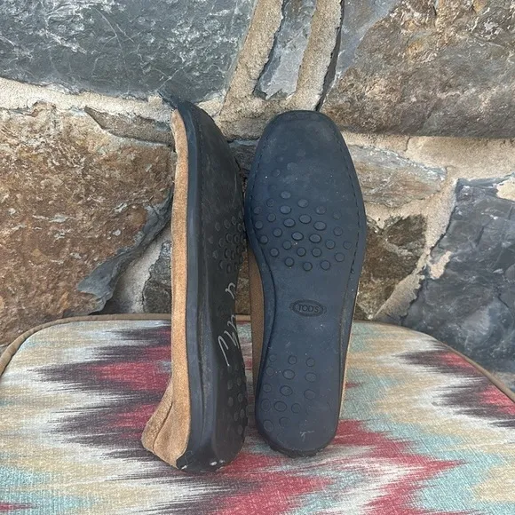 Tod's Gommino Tan suede Leather Driving Loafers Size 7.5
