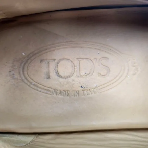 Tod's Italian Brown Pebble Leather Venetian Driving Loafers Men's 8 Casual Shoes