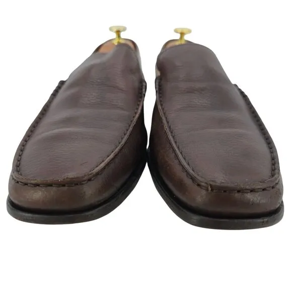 Tod's Italian Brown Pebble Leather Venetian Driving Loafers Men's 8 Casual Shoes