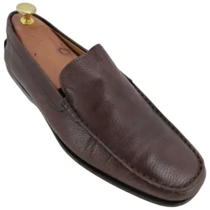 Tod's Italian Brown Pebble Leather Venetian Driving Loafers Men's 8 Casual Shoes
