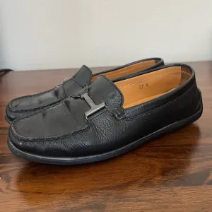 Tod's Italy Driving Shoes Leather Black Loafers Preppy Academia Sz 37 1/2