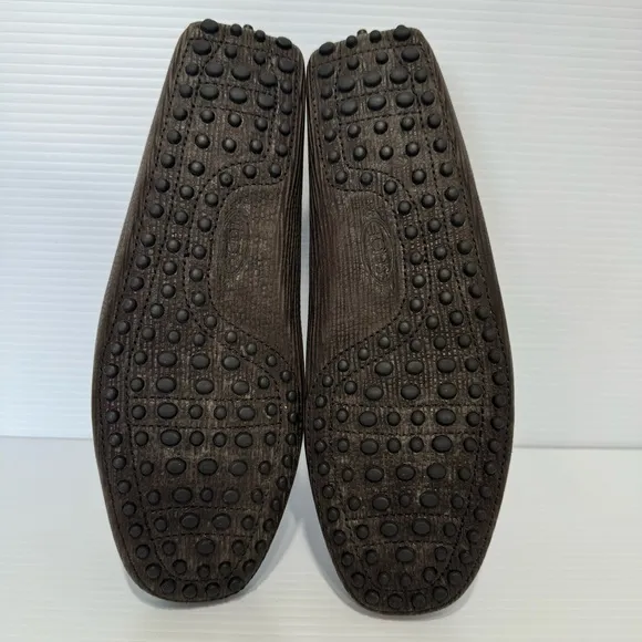 Tods Laccetto Driving Brown Loafers Size 7 1/2