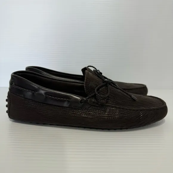 Tods Laccetto Driving Brown Loafers Size 7 1/2
