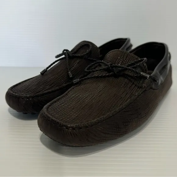 Tods Laccetto Driving Brown Loafers Size 7 1/2