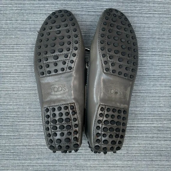 TOD’S Leather Driving Loafers Gray EU 36