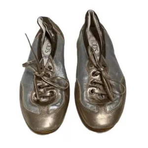 Tod's Made in Italy Silver &amp; Rose Gold Ballet Slippers 7 Luxury, Elegant, Chic