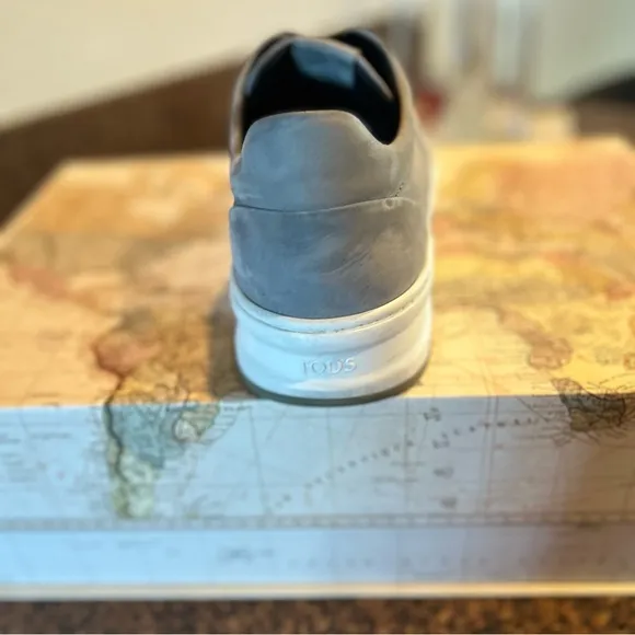 Tod’s Nubuck Low Top Top Taupe Grey Sneakers Size: 12