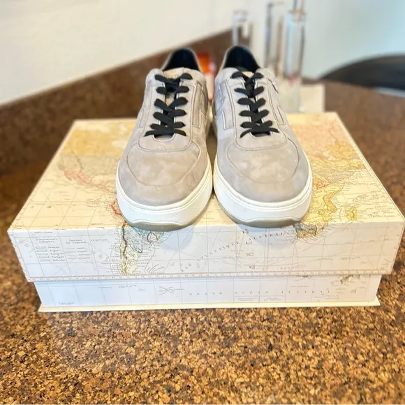 Tod’s Nubuck Low Top Top Taupe Grey Sneakers Size: 12