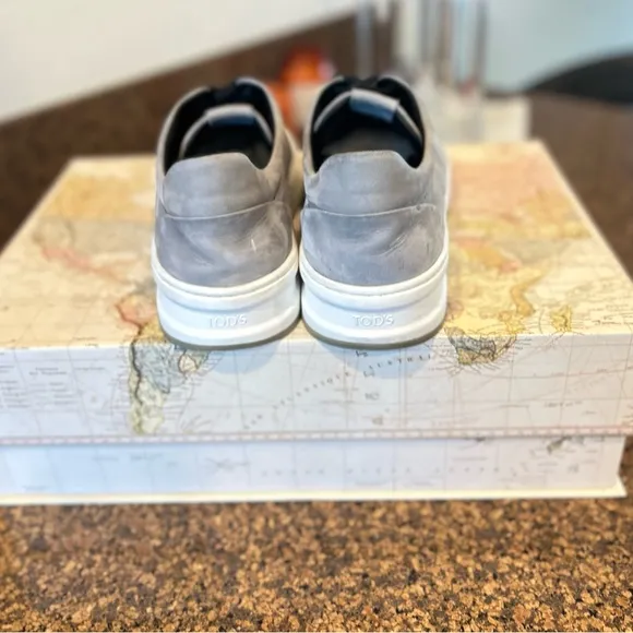 Tod’s Nubuck Low Top Top Taupe Grey Sneakers Size: 12