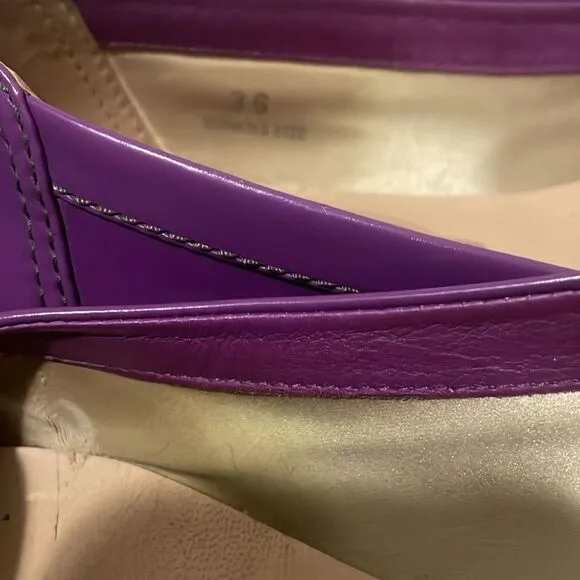 TOD’S Purple Patent Leather Ballet Flats Driving Loafer Flats Size 36 US 6